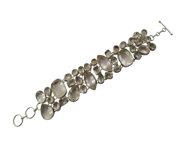 Solid Multi Stone 925 Silver Bracelet