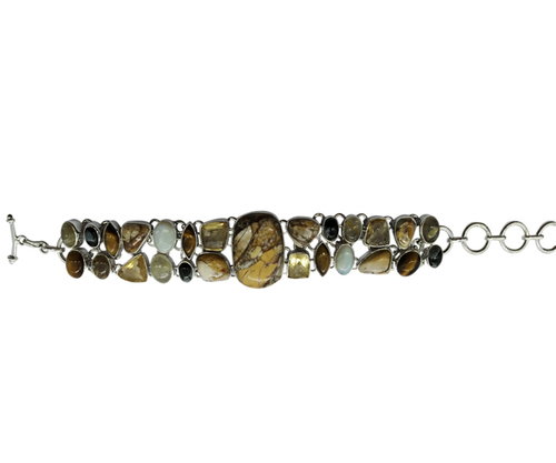 Powerful Multi Stone 925 Silver Bracelet