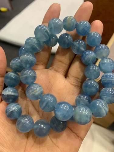 11.5-12mm blue calcite beaded bracelet,rare natural blue calcite beads