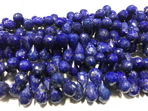 Lapis Drops Shape Faceted Beads, 8/12mm, 8 Inches Strand