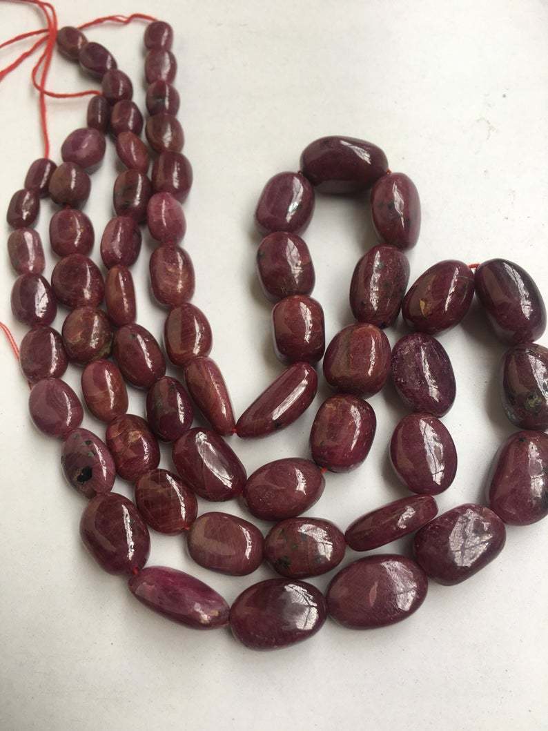100% natural ruby nuggets no heat no dye, good size,ruby tumbled beads