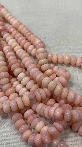 16 inch Natural pink opal rondelles,pink opal 7.5-8mm beads,pink opal