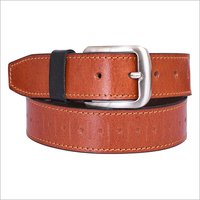Mens tooled Leather Belt