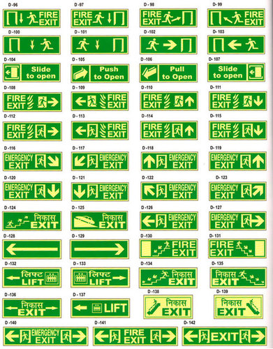 Fire Safety Signage And Direction Board Size: Customized