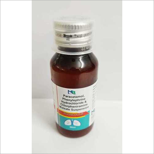 Paracetamol 250 mg Phenyleprine 5 mg+ chlorpheniramine Meleate IP 2 mg. susp
