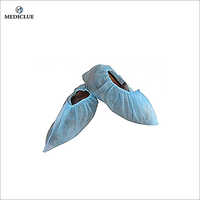Non Woven Shoe Cover - Light Blue Fabric, Sterilized, Waterproof, Non-slippery, Breathable, Durable Design