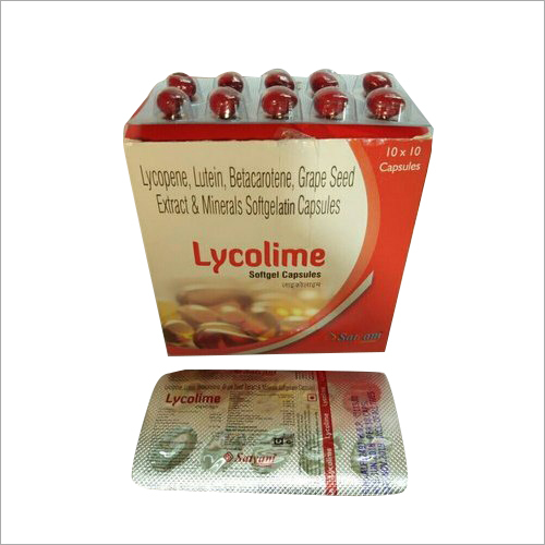 Lycopene Lutein Betacarotene Grape Seed Extract And Minerals Softgelatin Capsule