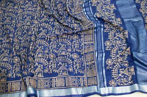 Cotton slub printed saree By SHAH BHAGALPURI LINEN COLLECTION