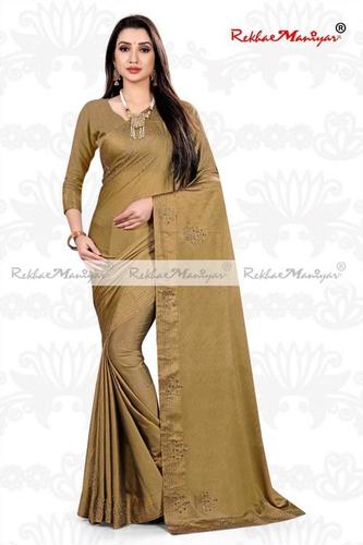 Rangoli Silk Diamond Work Border Saree With Blouse