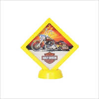 Plastic Paper Weight - Plastic, 70x70 Mm , Yellow Color, Durable Design With Round Base For Effective Advertising