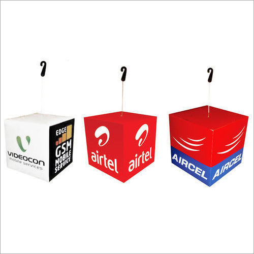 Advertising Cube Dangler Application: Indoor
