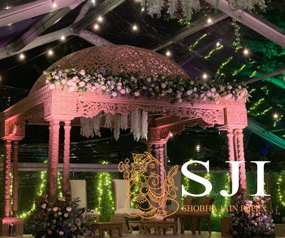 Triple Pole Wood Mandap