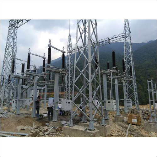 Industrial Switchyard Structure - Stainless Steel, Silver Color | Designed for Plant, Warehouse, Workshop Use, Customizable to Client Requirements