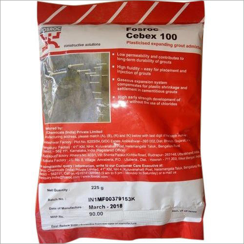Non Shrink Grout Admixture Chemical Name: Cebex 100