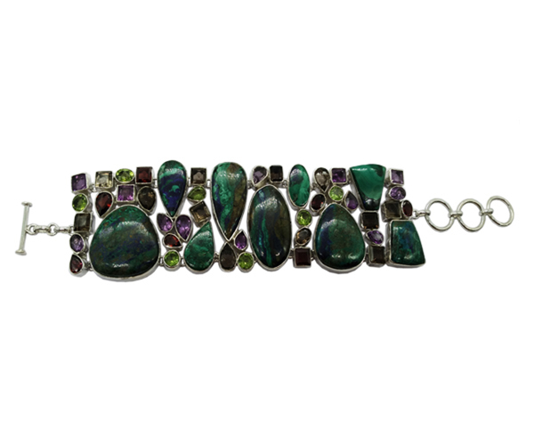 Colorless  Synergy Multi Stone 925 Silver Bracelet