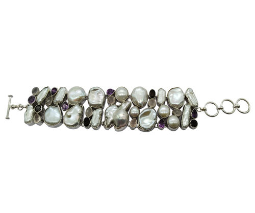 Fashion Rare Multi Stone 925 Silver Bracelet