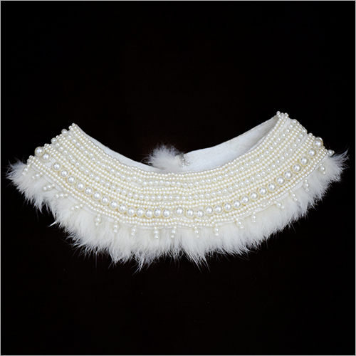 Heavy Design Collar With Pearl Work And Feathers