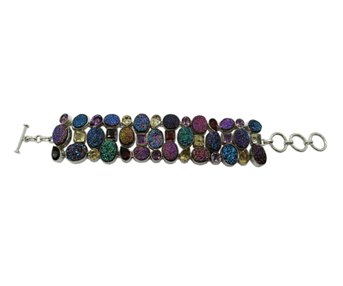 Newly Colorful Multi Stone 925 Silver Bracelet