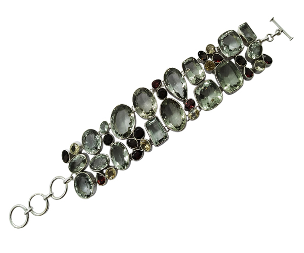 Original Cool Multi Stone 925 Silver Bracelet