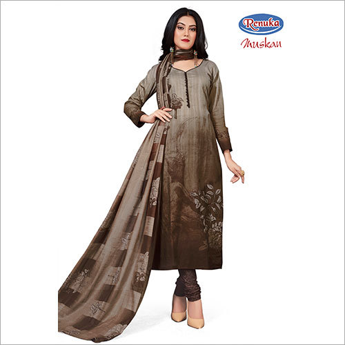 Stitched Churidar Suit - Synthetic Leon Fabric, Multicolor Printed Design | Breathable, Tear Resistant, Quick Dry, Washable