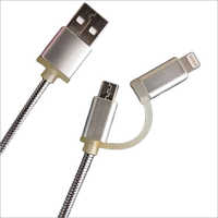 Steel Braided Dual Usb Cable Length: 1  Meter (m)