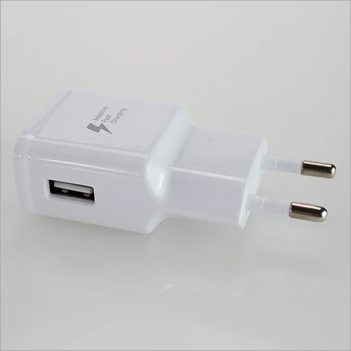 Mobile Phone Travel Adapter - Plastic Body, Shock Proof, White Color | Fast Charging, Durable for Android Devices