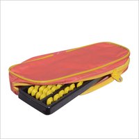 Student Abacus Pouch - Plastic, 12x4x2 Inches | Red Color, Zipper Closure, 100 Bead Capacity, Convenient Handle