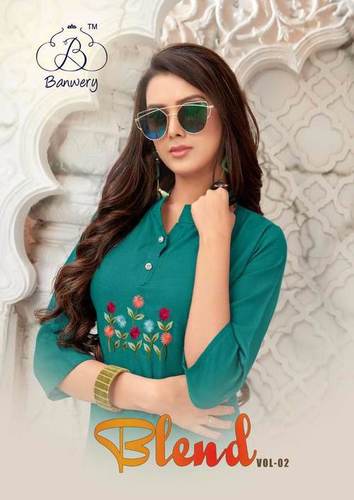 COTTON WITH EMBROIDERY WORK AND ACCESSORIES - Heavy Premium Cotton 46" Length, Sizes M(38)-XXL(44), 3-4th Sleeve, Cool Dry, Quick Dry, Custom Logo