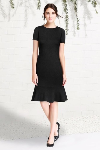 black colored half sleeve Western dress