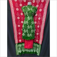 Handmade Cotton Bandhani Dress Material