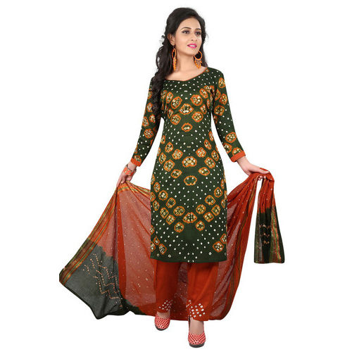 Bandhani Silk Dress Material