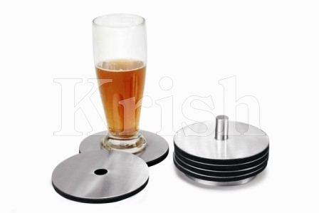Disc Coaster With Stand - 6 Pcs