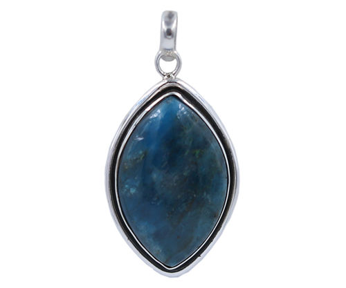 Blue Peru Apatite Stone 925 Silver Pendant