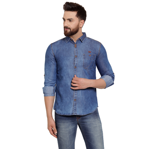 Blue Mens Denim Shirt