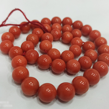 Italian Red Coral 8Mm Beads Place Of Origin: Italy
