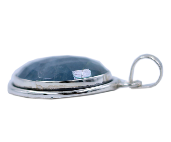 Classic Aquamarine Stone 925 Silver Pendant