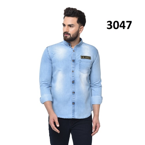 Blue Mens Denim Shirt