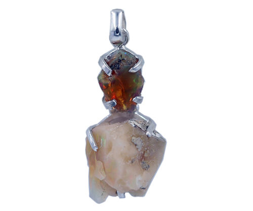 Ethiopian Opal Stone 925 Silver Pendant