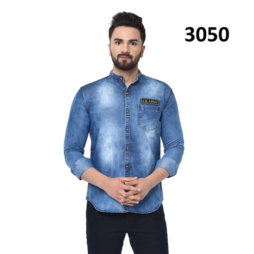 Blue Mens Denim Shirt