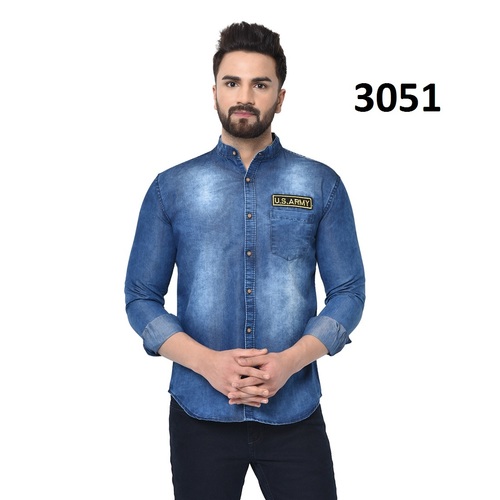 Blue Mens Denim Shirt