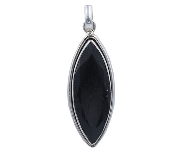 Spectacular Black Tourmaline Stone 925 Silver Pendant