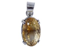 Oval Coolest Citrine Stone 925 Silver Pendant
