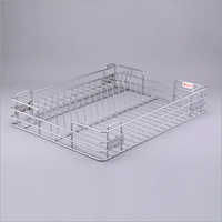 Ss Cup And Saucer Basket - 12x18x6 Inches, Silver Chrome Finish | 1.5 Kg Weight, Holds 12 Cups, 1 Year Warranty