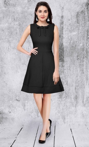black plain Western dress