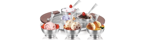 Exquisite Ice Cream Cup set with Tray - 7 Pcs