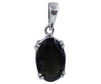 Faceted Moldavite Stone 925 Silver Pendant