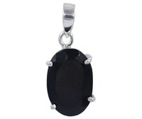 Casual Black Tourmaline Stone 925 Silver Pendant