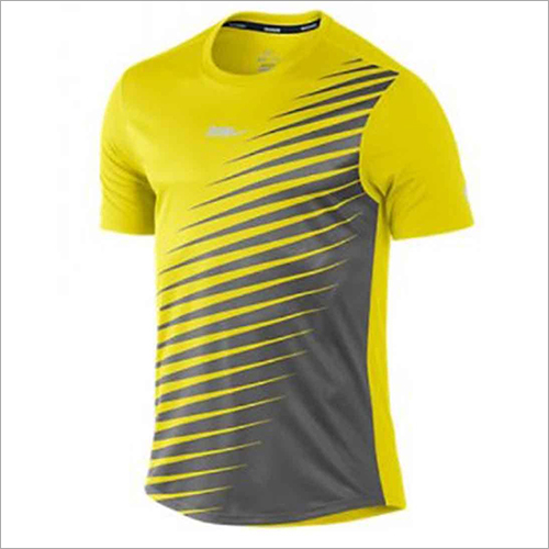 Yellow Mens Polyester T-Shirt