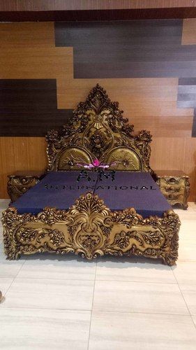 Antique gold wooden bed