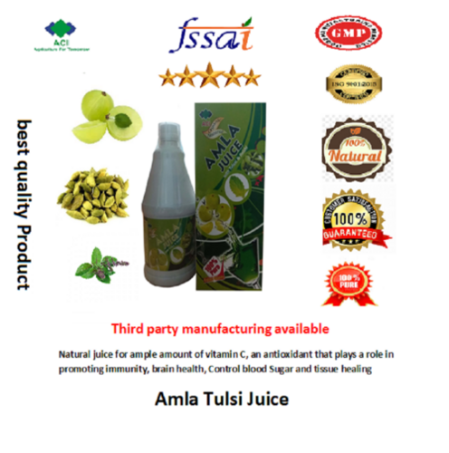 Amla Juice With Tulsi Ilaichi Juice